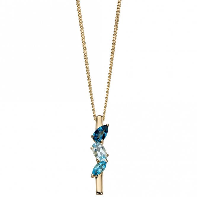 9ct yellow gold and multi topaz necklace