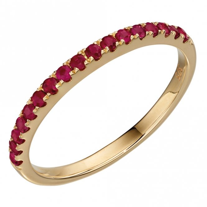 9ct yellow gold and ruby eternity ring