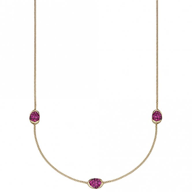 9ct yellow gold and ruby necklace