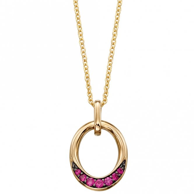 9ct yellow gold and ruby necklace