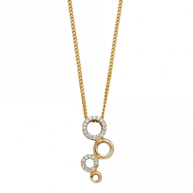 9ct Yellow Gold Diamond Circles pendant and chain