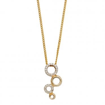 9ct Yellow Gold Diamond Circles pendant and chain