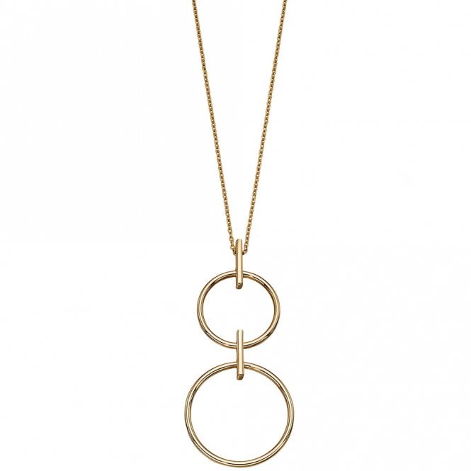 9ct yellow gold double circle necklace