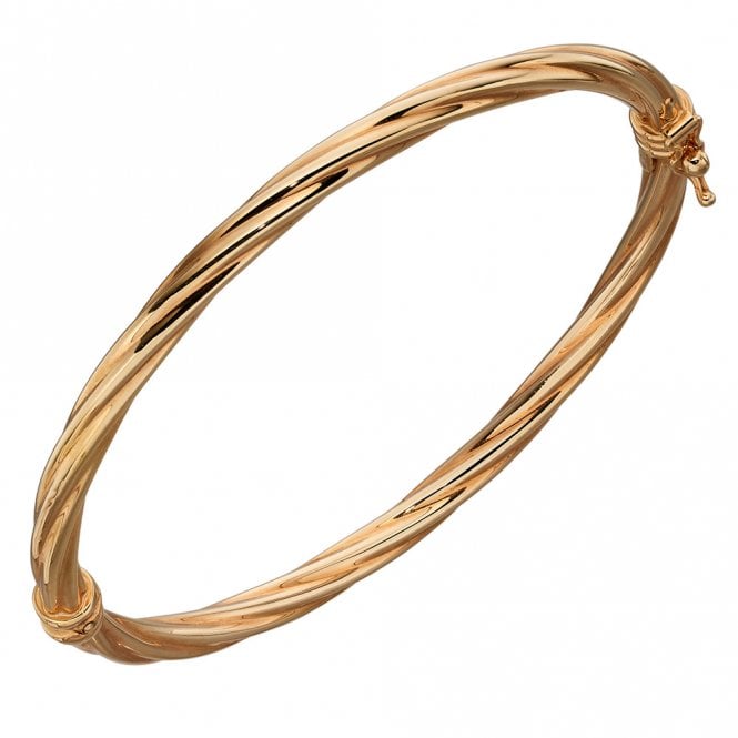 9ct yellow gold twisted bangle