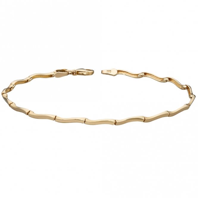 9ct yellow gold wavy link bracelet