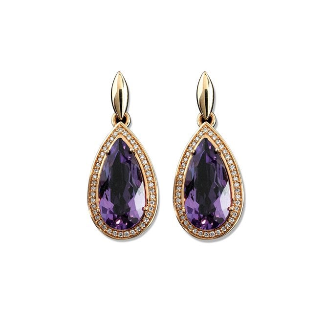 Amethyst and diamond earrings