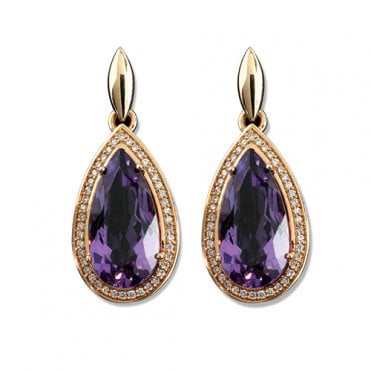 Amethyst and diamond earrings