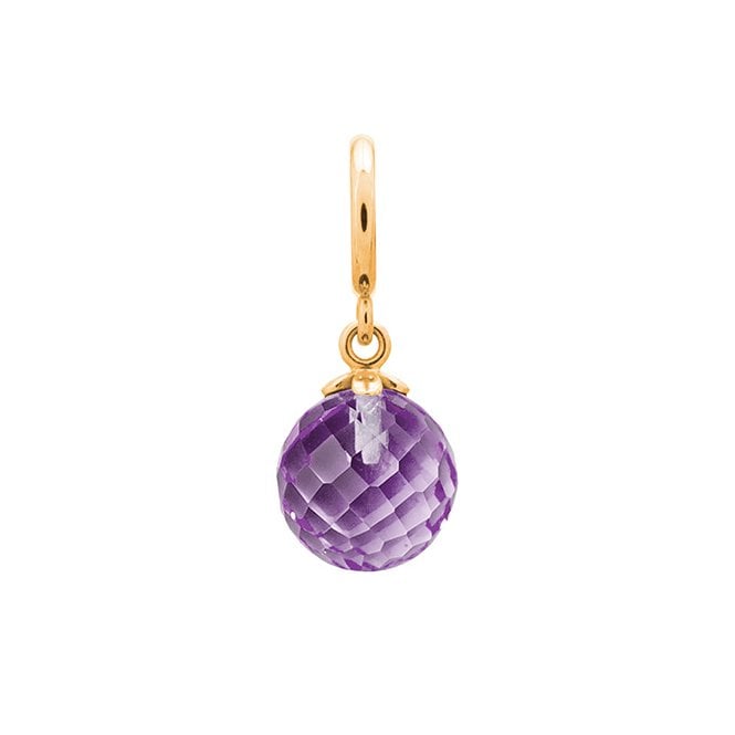 Amethyst love drop gold charm by Endless