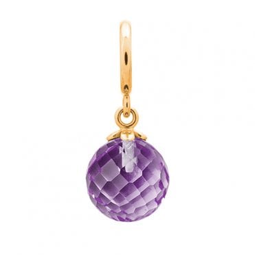 Amethyst love drop gold charm by Endless