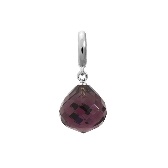 Amethyst love drop silver charm by Endless