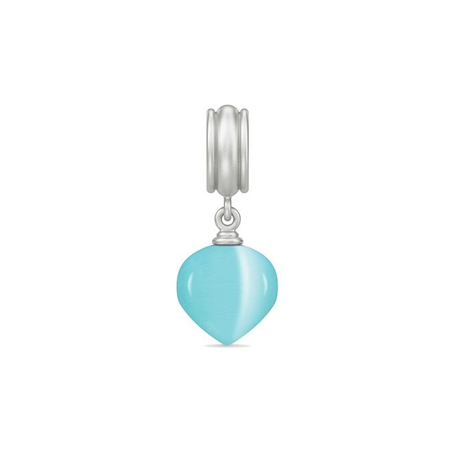 Aqua blue spring love silver charm by Endless