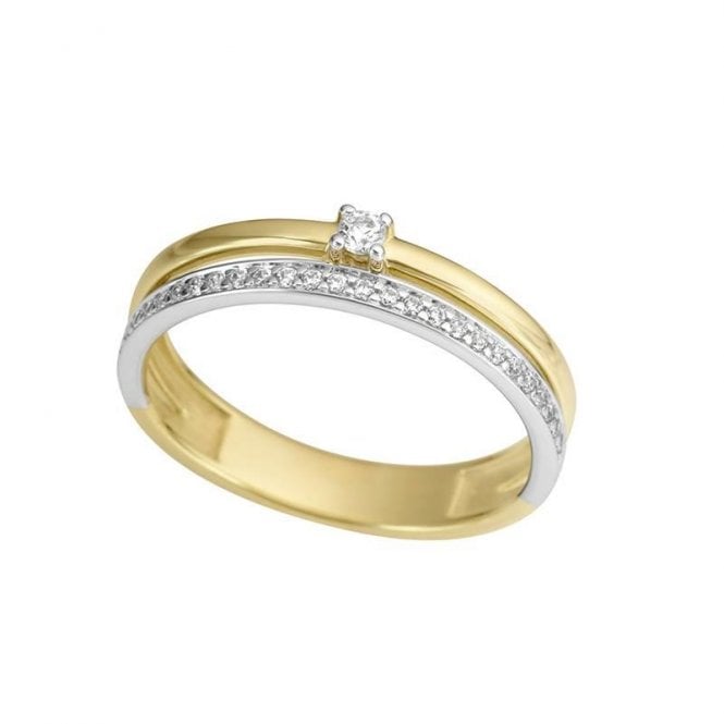 Bi-colour diamond ring