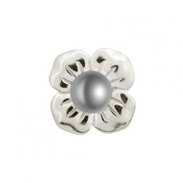 Big grey pearl flower charm by Endless