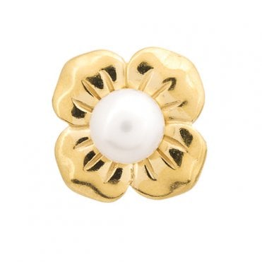 Big white heart pearl flower charm by Endless