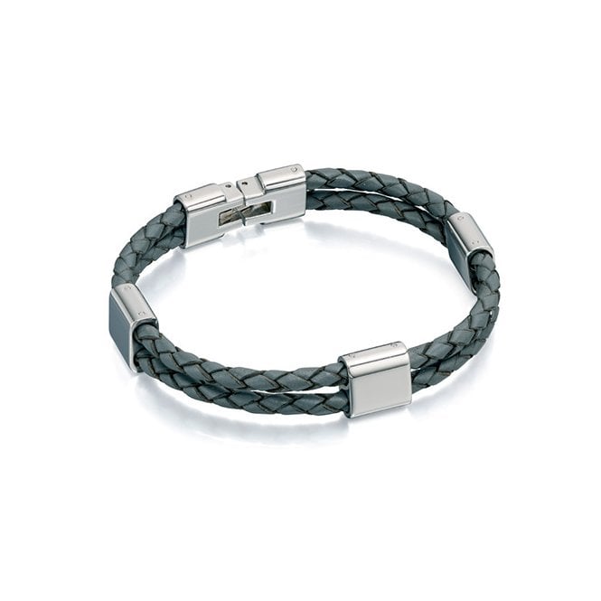 Black leather bracelet by Fred Bennett
