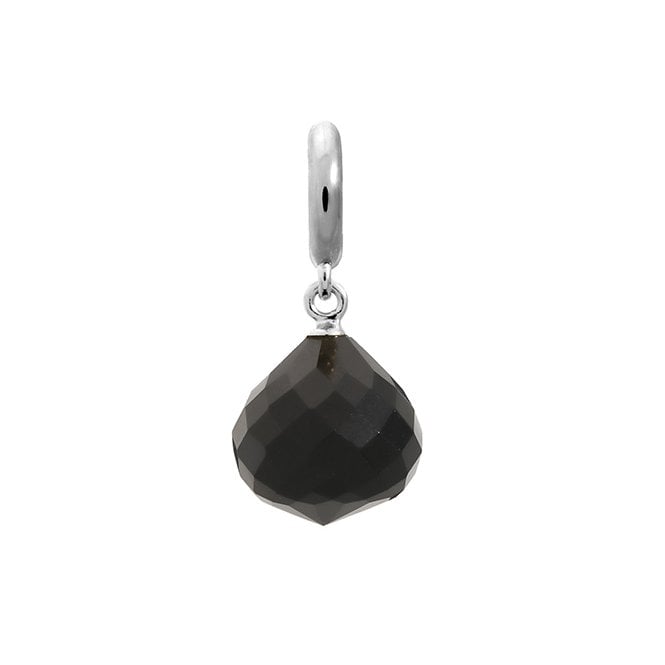 Black love drop silver charm by Endless