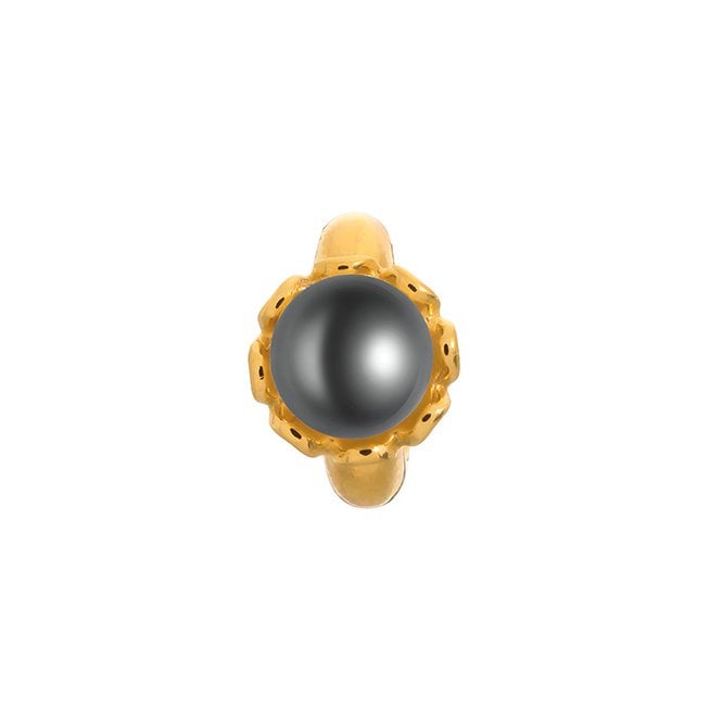 Black pearl flower charm by Endless