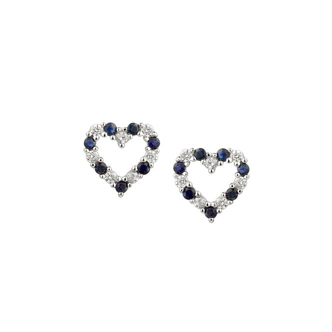 Blue sapphire heart earrings