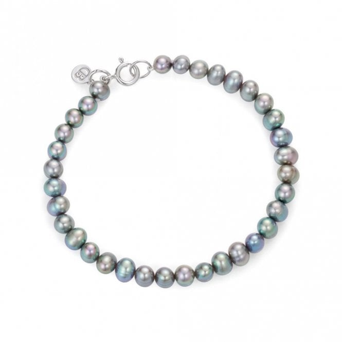 Button pearl silver bracelet by Claudia Bradby