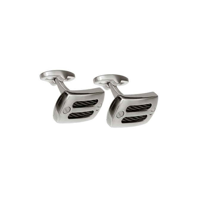 Cable titanium cufflinks