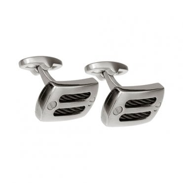 Cable titanium cufflinks