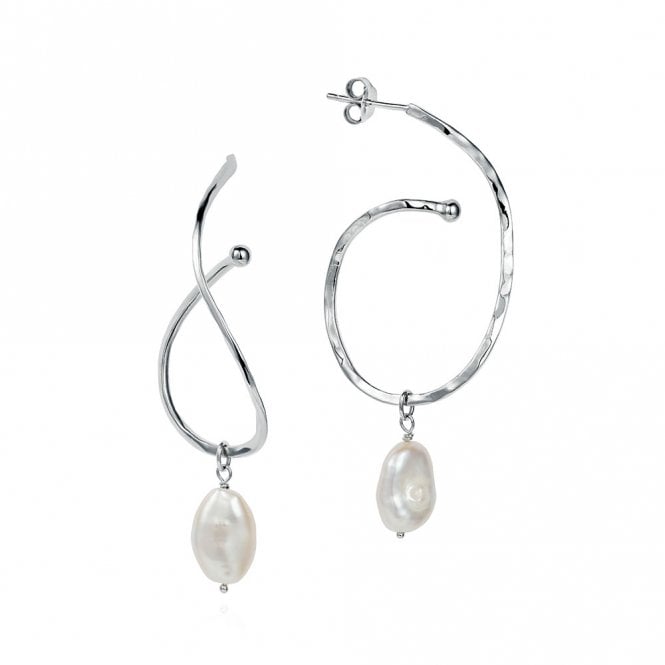 Caligraphy ripple hoop earrings by Claudia Bradby
