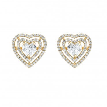 Celestia Heart Halo Earrings by Fei Liu