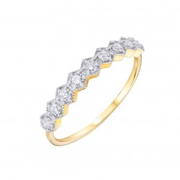 Celestia Hexa Half-Eternity ring by Fei Liu