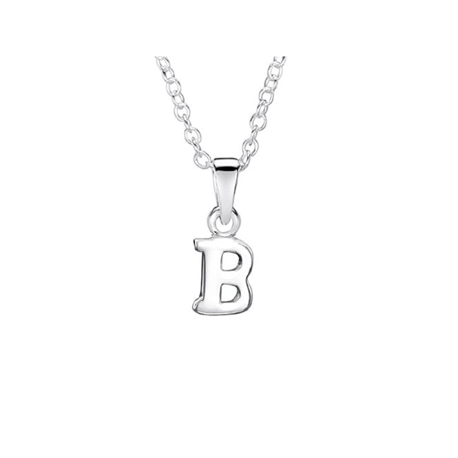Childrens silver initial B necklace
