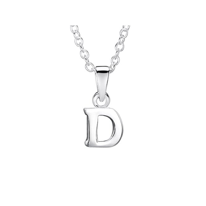 Childrens silver initial D necklace