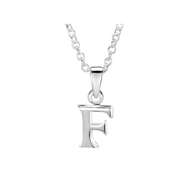 Childrens silver initial F necklace