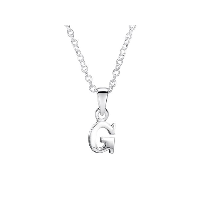 Childrens silver initial G necklace