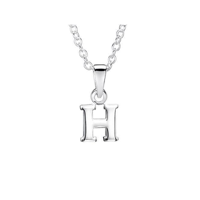 Childrens silver initial H necklace