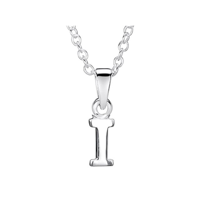 Childrens silver initial I necklace