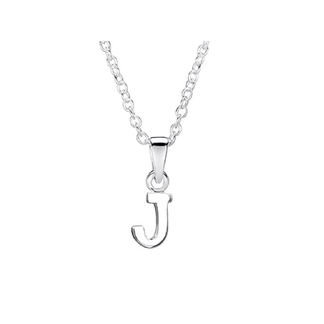Childrens silver initial J necklace