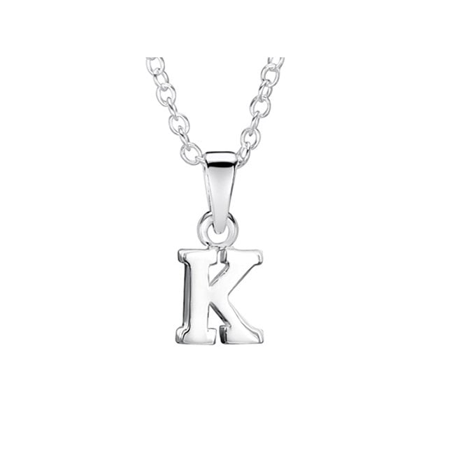 Childrens silver initial K necklace