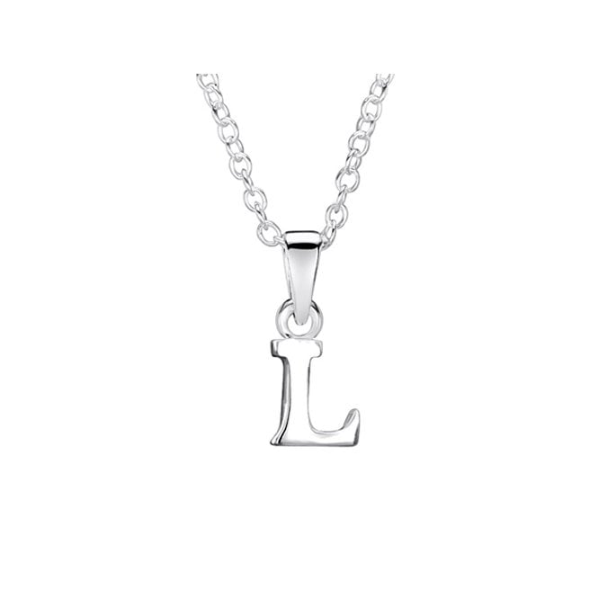 Childrens silver initial L necklace