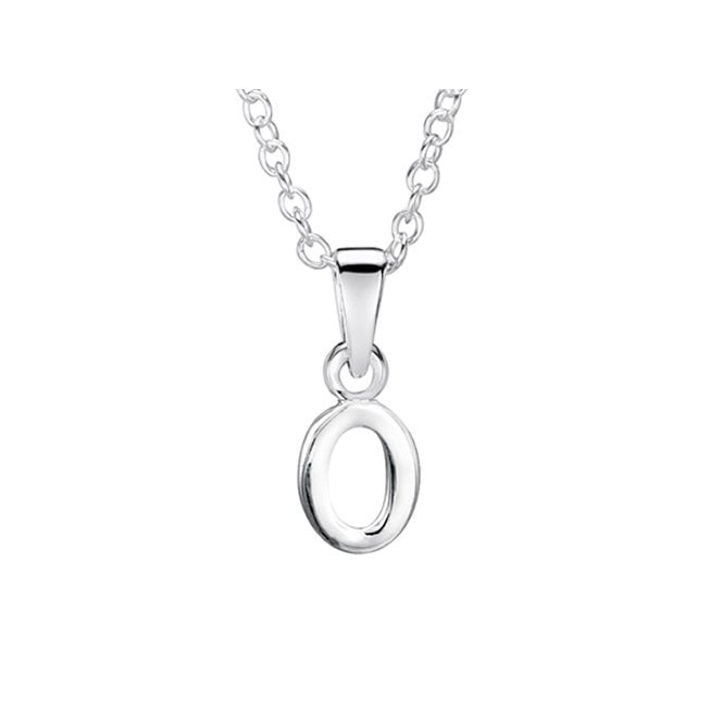 Childrens silver initial O necklace
