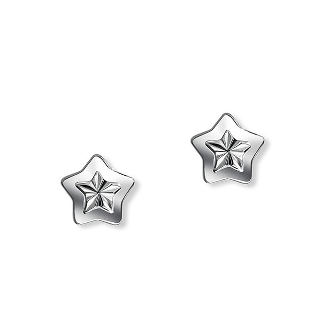 Childrens silver star earrings