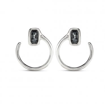 Cobra Grey Crystal Earrings by Uno de 50