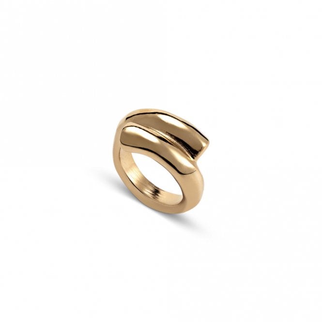 Crossed Legs Gold Plated Ring by Uno de 50