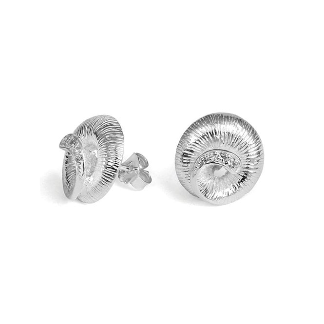 Cubic zirconia ammonite earrings