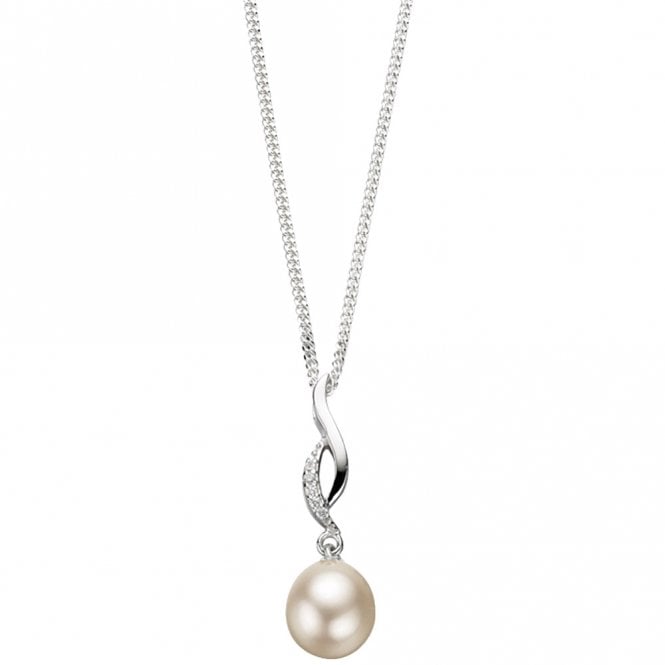 Cubic zirconia and pearl twisted necklace