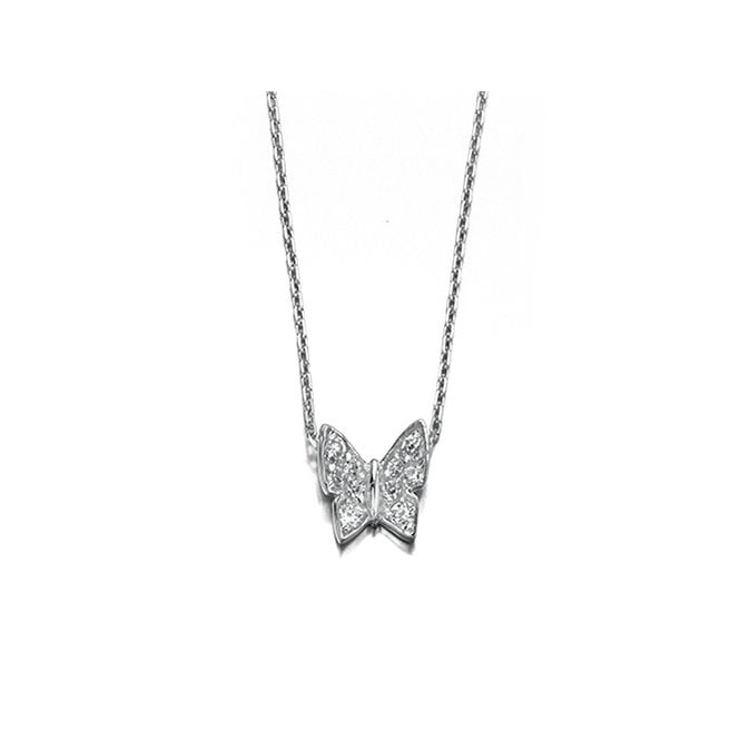 Cubic zirconia butterfly necklet