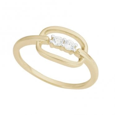 Cubic zirconia gold ring