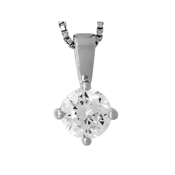 Cubic Zirconia solitaire pendant by Jenny Brown