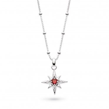 Céleste July Aurora Birthstone Synthetic Ruby Necklace by Kit Heath
