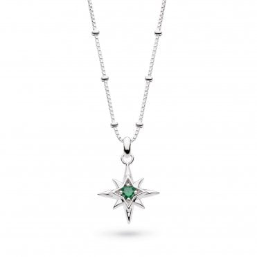 Céleste May Aurora Birthstone Synthetic Emerald Necklace by Kit Heath