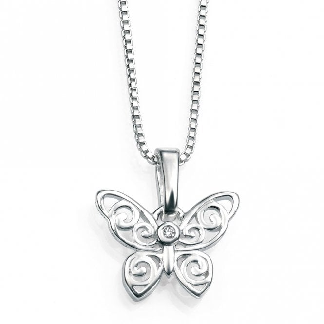Diamond butterfly necklace by D for Diamond