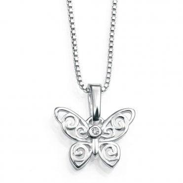 Diamond butterfly necklace by D for Diamond